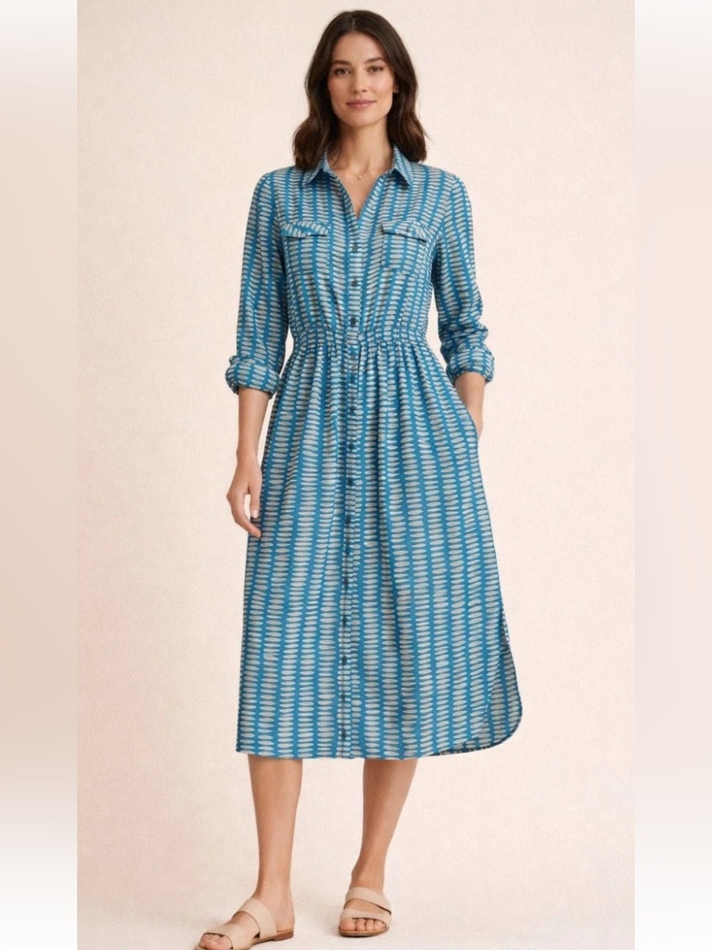 Anthropologie Maeve Midi Patterned Shirtdress